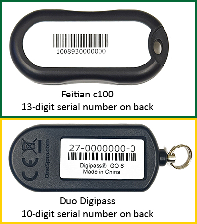 An infographic showing the backs of the two token types.